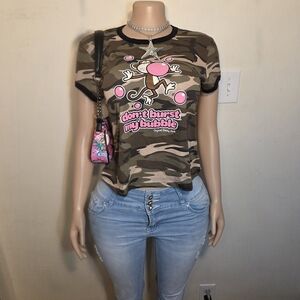 ☆Bobby Jack Camo Graphic Tee with Pink Accents☆